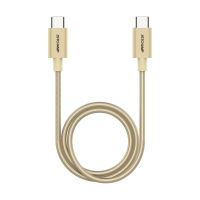 First Champion USB Type-C to Type-C Cable - Nylon Braided with Metallic Casing - 200cm - Gold