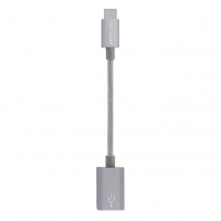 First Champion USB Type-C to USB 3.0 Adaptor - Nylon Braided with Metallic Casing - Grey