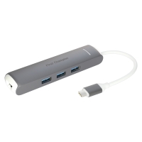 First Champion USB Type-C Hub - 6 in 1 (HDMI, USB, USB-C, Gigabit Lan) - Grey