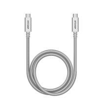 First Champion USB 3.2 Type-C to Type-C Cable - Nylon Braided - 100cm - SILVER