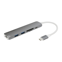 First Champion USB Type-C Hub - 6 in 1 (HDMI, USB, USB-C, Card Reader) - Grey