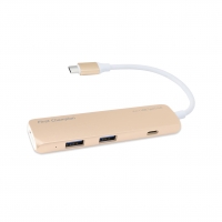First Champion USB Type-C Hub - 4 in 1 (HDMI, USB, USB-C) - Gold